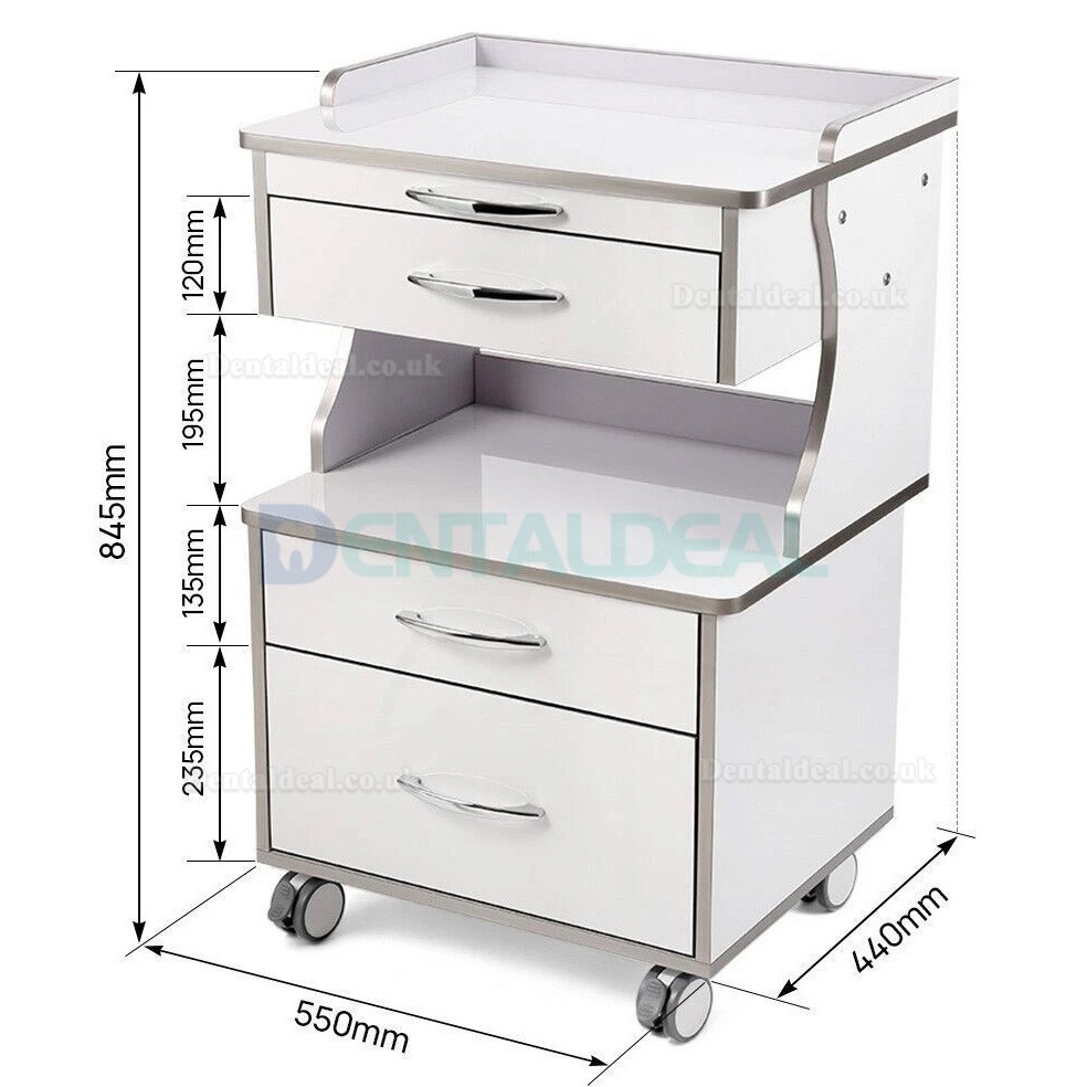 Dentech G15 Mobile Dental Surgical Instrument Trolley Cart with 3 Drawers